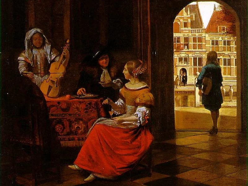 1629-Pieter de Hooch - Festa musicale in un cortile